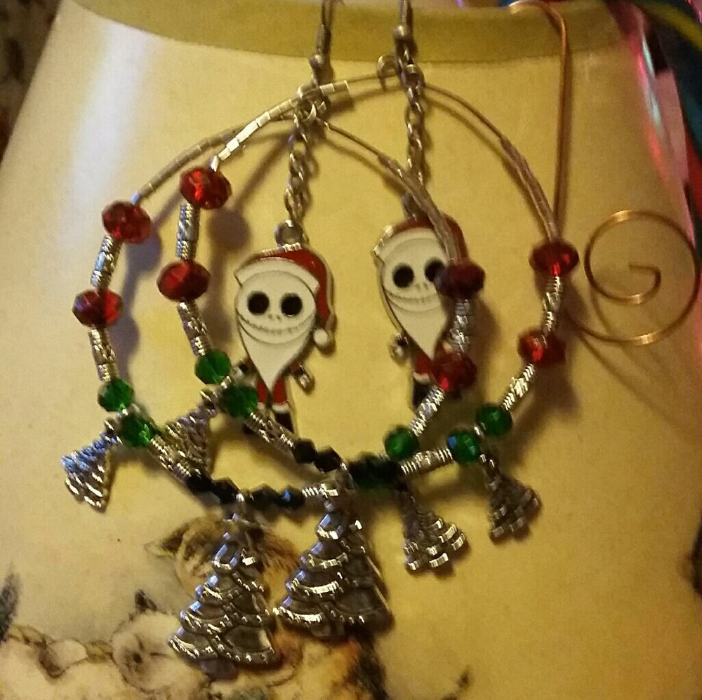 * SALE 1DayLeft* Christmas Charm Hoop Earrings